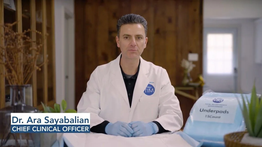 Frame from a JTX Media training video: a clinician on camera, the lower third reading “Dr. Ara Sayabalian, Chief Clinical Officer”